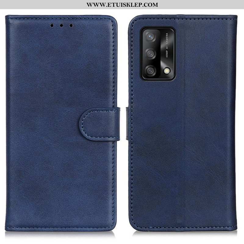 Etui Folio do Oppo A74 4G Efekt Matowej Skóry W Stylu Retro